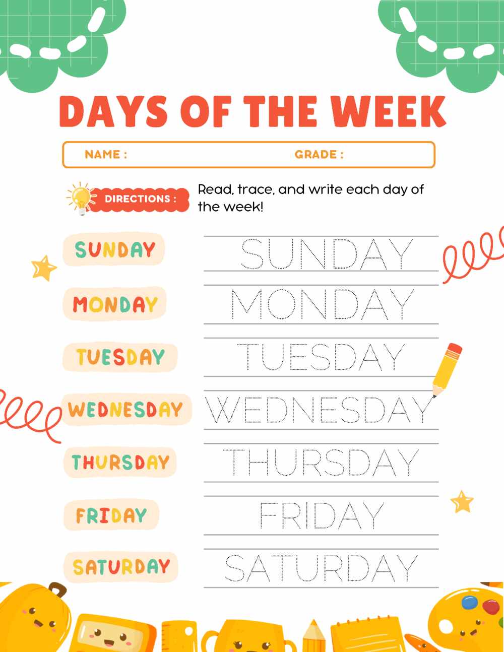 Days of the Week