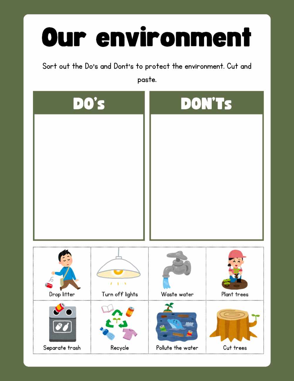 Environment Do & Don’t