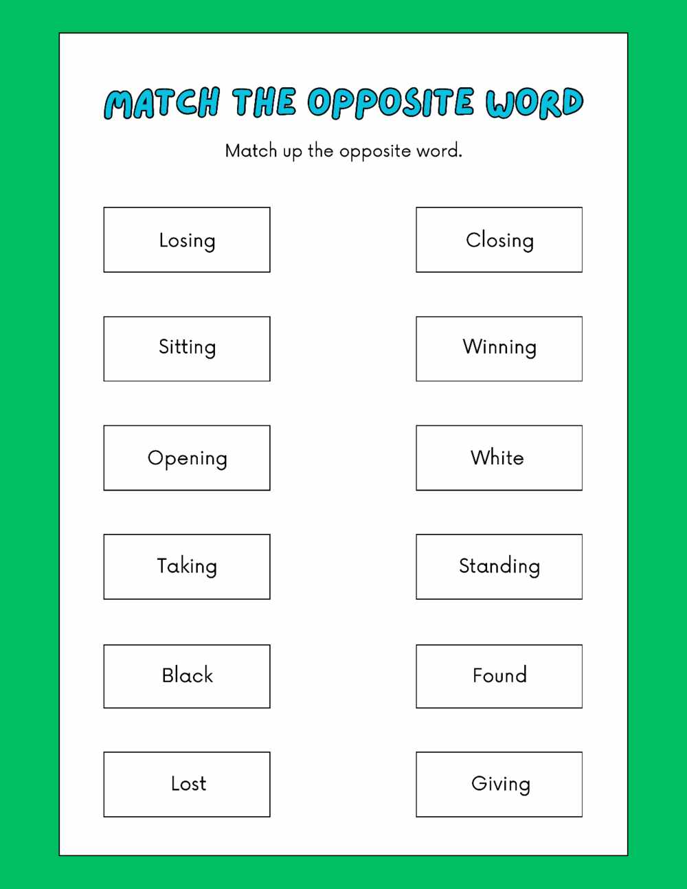Match the Opposite Word